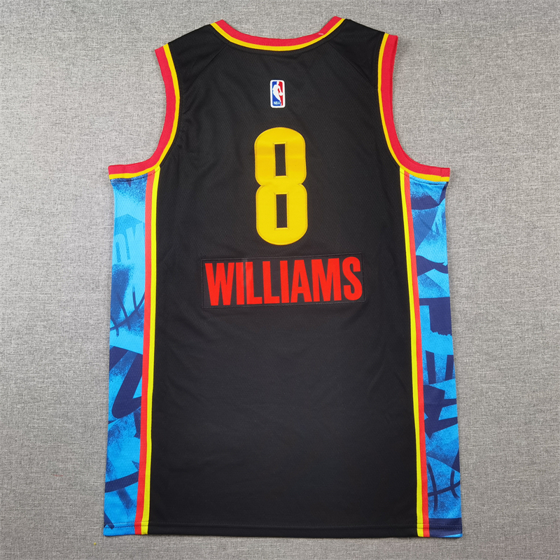 Men Oklahoma City Thunder #8 Williams black 2024 2025 NBA jersey->phoenix suns->NBA Jersey